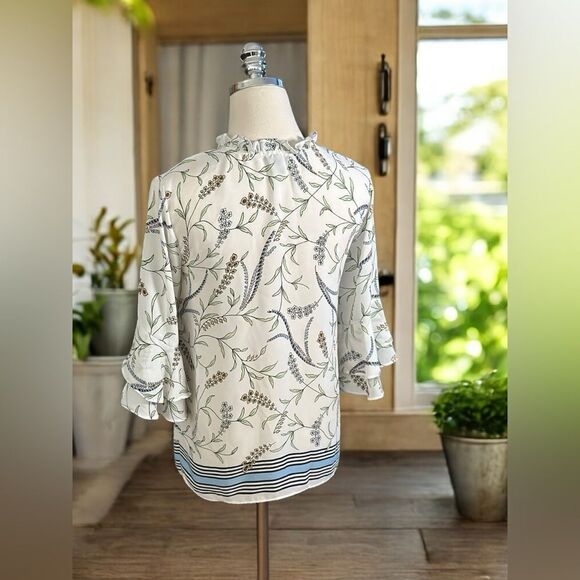 Ann Taylor Floral Tiered sleeve Flowy Blouse Size XS - Picture 11 of 14